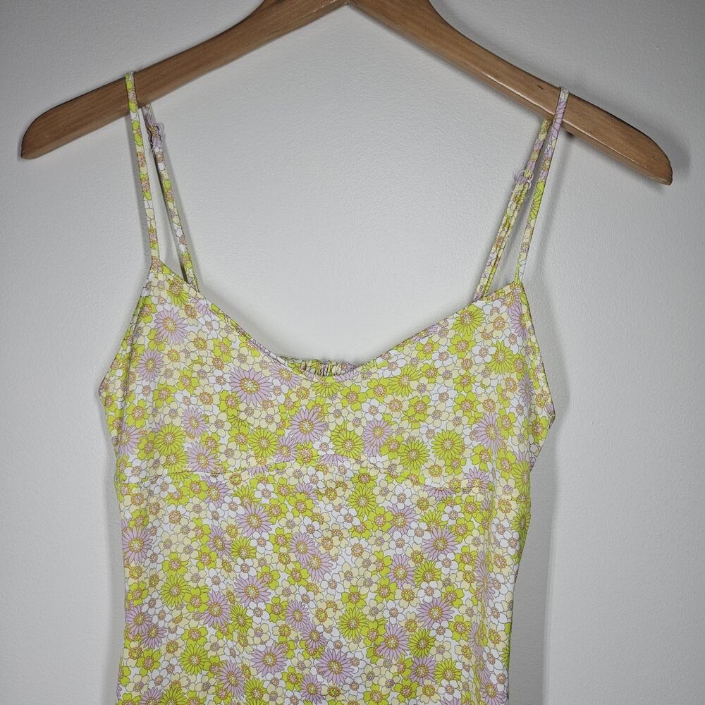 Zara Slip Dress Women S Midi Floral Babydoll Cutout Satin Dainty Fairy Whimsical - Picture 2 of 9